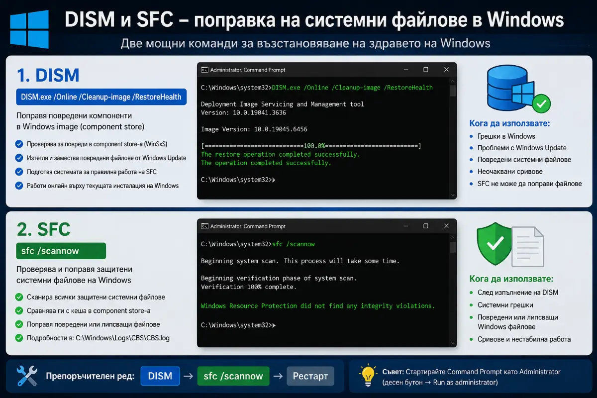 DISM и SFC: двете команди, които поправят повреден Windows без преинсталация